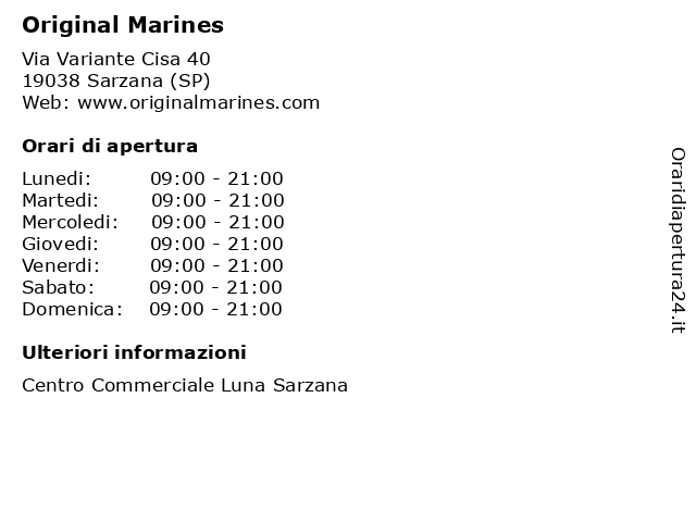 Original Marines a Sarzana (SP): indirizzo e orari di apertura