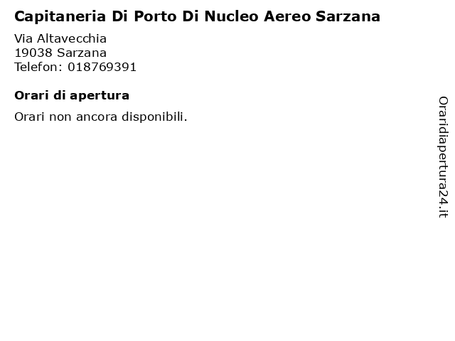 Capitaneria Di Porto Di Nucleo Aereo Sarzana a Sarzana: indirizzo e orari di apertura