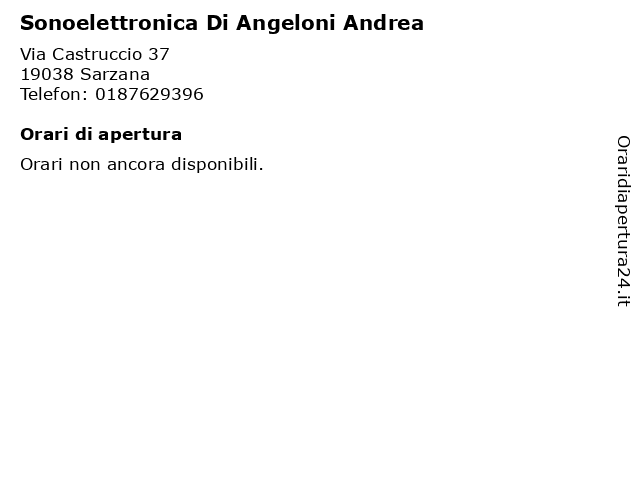 Sonoelettronica Di Angeloni Andrea a Sarzana: indirizzo e orari di apertura