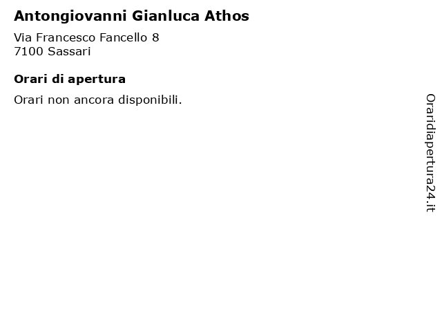 Antongiovanni Gianluca Athos a Sassari: indirizzo e orari di apertura