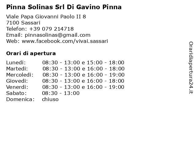 Pinna Solinas Srl Di Gavino Pinna a Sassari: indirizzo e orari di apertura