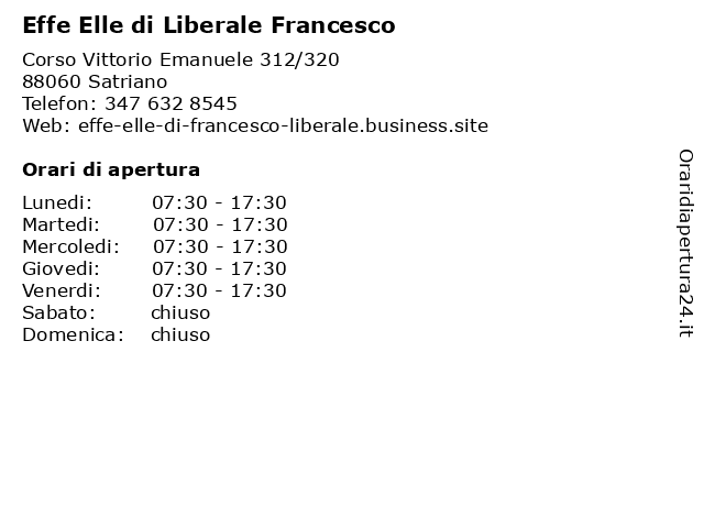 Effe Elle di Liberale Francesco a Satriano: indirizzo e orari di apertura