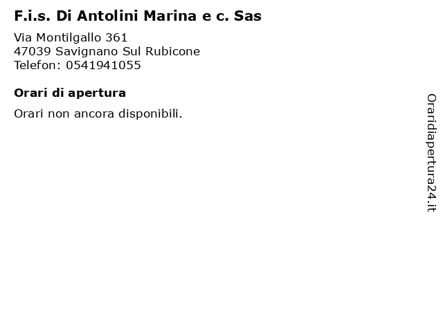 F.i.s. Di Antolini Marina e c. Sas a Savignano Sul Rubicone: indirizzo e orari di apertura