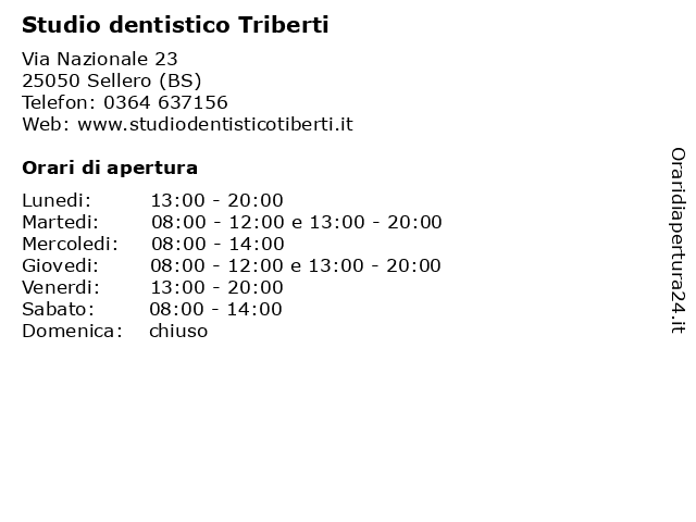 Studio dentistico Triberti a Sellero (BS): indirizzo e orari di apertura