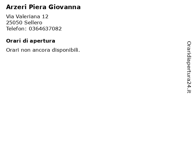 Arzeri Piera Giovanna a Sellero: indirizzo e orari di apertura