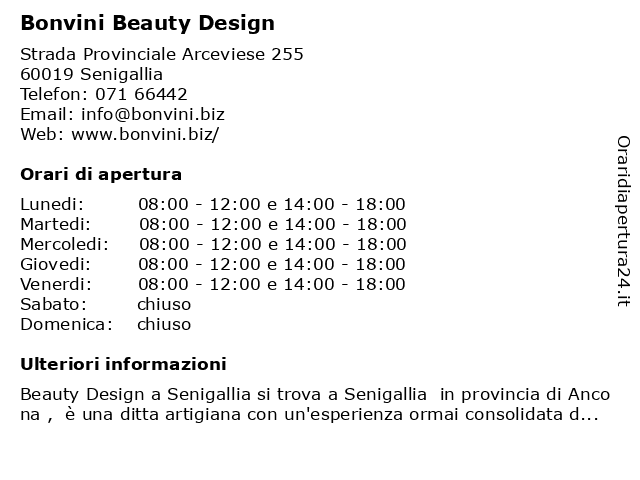 Bonvini Beauty Design a Senigallia: indirizzo e orari di apertura