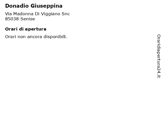 Donadio Giuseppina a Senise: indirizzo e orari di apertura