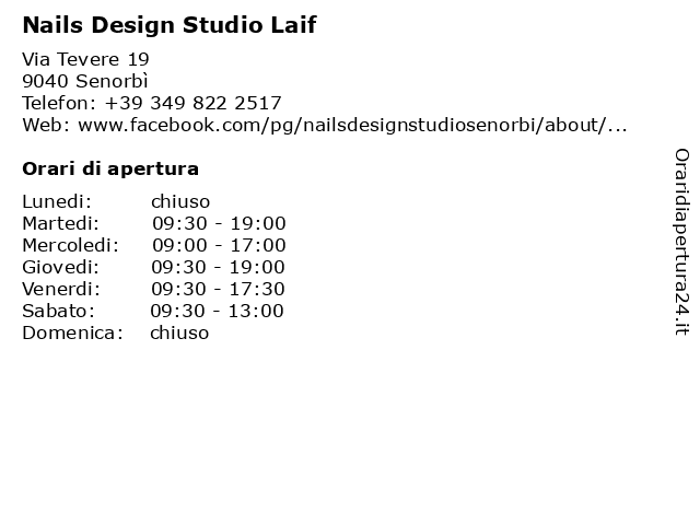 Nails Design Studio Laif a Senorbì: indirizzo e orari di apertura