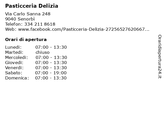 Pasticceria Delizia a Senorbì: indirizzo e orari di apertura