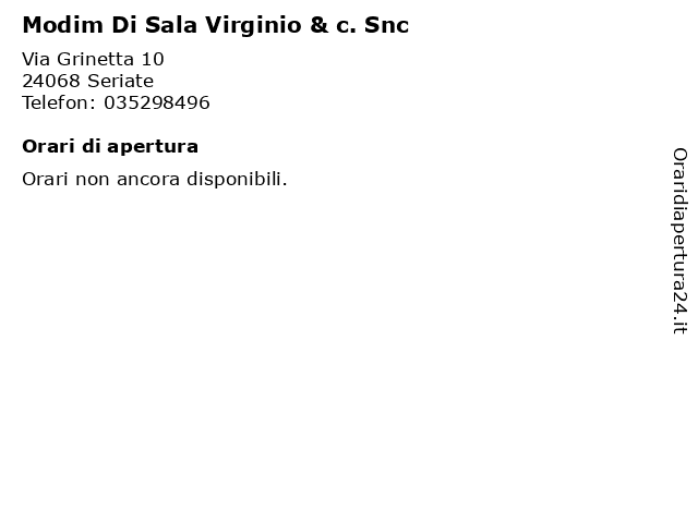 Modim Di Sala Virginio & c. Snc a Seriate: indirizzo e orari di apertura
