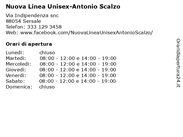 Nuova Linea Unisex-Antonio Scalzo a Sersale: indirizzo e orari di apertura