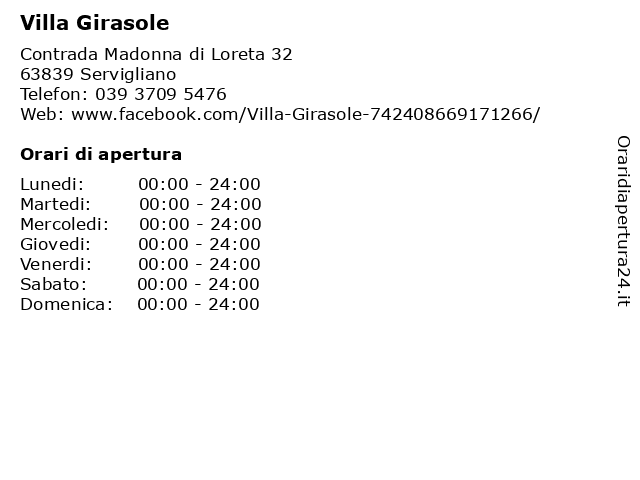 Villa Girasole a Servigliano: indirizzo e orari di apertura