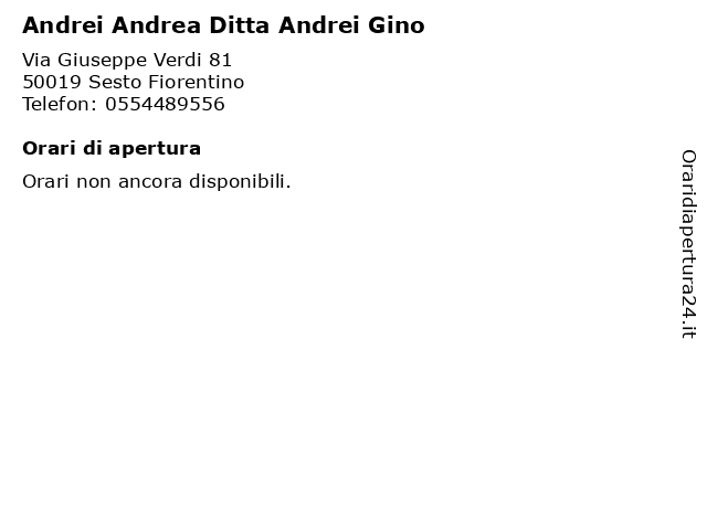 Andrei Andrea Ditta Andrei Gino a Sesto Fiorentino: indirizzo e orari di apertura