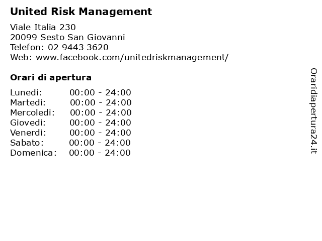 United Risk Management a Sesto San Giovanni: indirizzo e orari di apertura