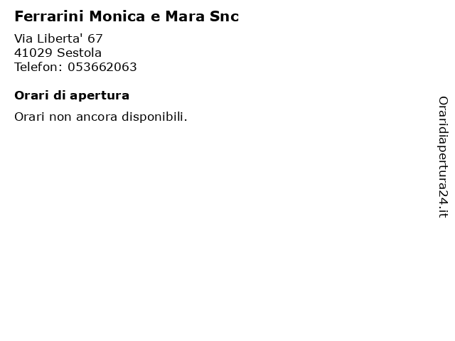 Ferrarini Monica e Mara Snc a Sestola: indirizzo e orari di apertura