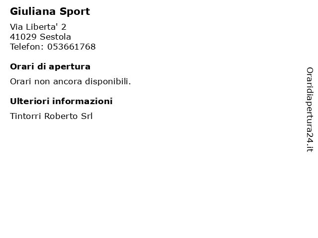 Giuliana Sport a Sestola: indirizzo e orari di apertura