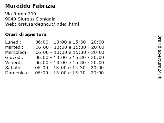 Mureddu Fabrizia a Siurgus Donigala: indirizzo e orari di apertura