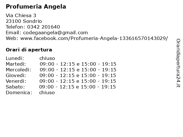 Profumeria Angela a Sondrio: indirizzo e orari di apertura
