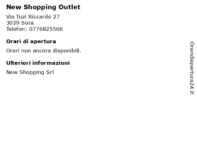 New Shopping Outlet a Sora: indirizzo e orari di apertura