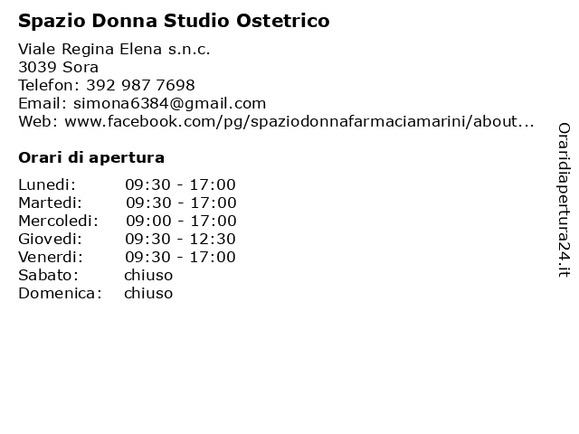 Spazio Donna Studio Ostetrico a Sora: indirizzo e orari di apertura