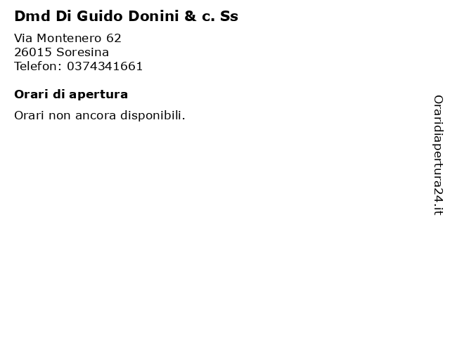 Dmd Di Guido Donini & c. Ss a Soresina: indirizzo e orari di apertura