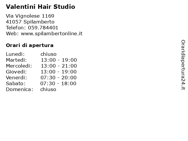 Valentini Hair Studio a Spilamberto: indirizzo e orari di apertura