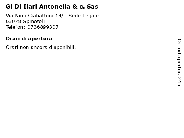 Gl Di Ilari Antonella & c. Sas a Spinetoli: indirizzo e orari di apertura