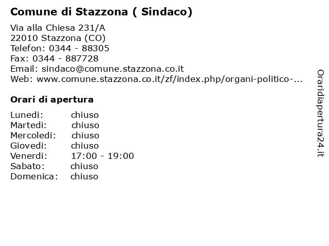 Comune di Stazzona ( Sindaco) a Stazzona (CO): indirizzo e orari di apertura
