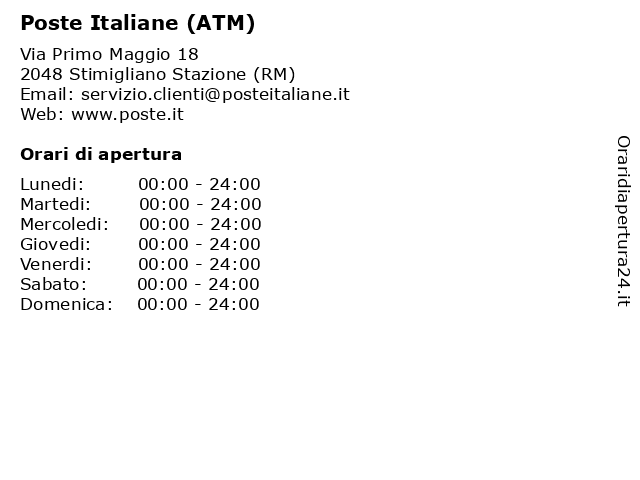 Poste Italiane (ATM) a Stimigliano Stazione (RM): indirizzo e orari di apertura