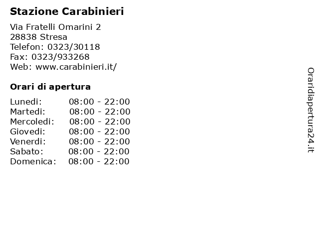 Stazione Carabinieri a Stresa: indirizzo e orari di apertura