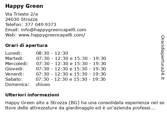 Happy Green Srl a Strozza: indirizzo e orari di apertura