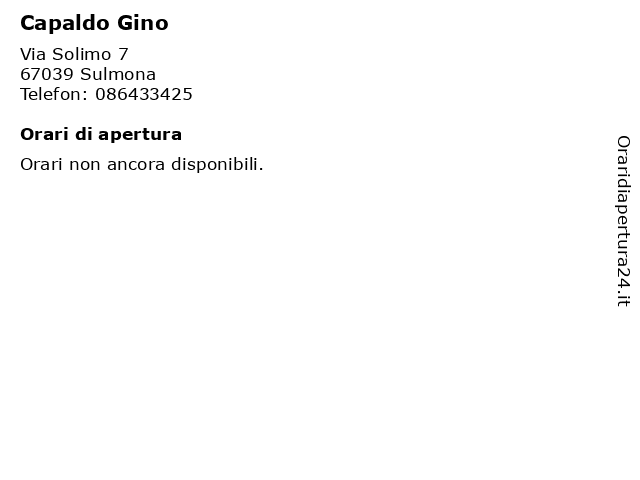 Capaldo Gino a Sulmona: indirizzo e orari di apertura