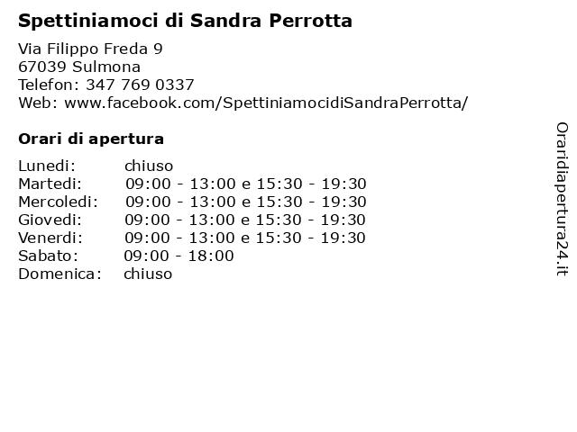 Spettiniamoci di Sandra Perrotta a Sulmona: indirizzo e orari di apertura