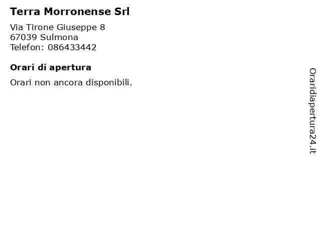 Terra Morronense Srl a Sulmona: indirizzo e orari di apertura
