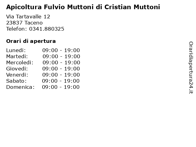 Apicoltura Fulvio Muttoni di Cristian Muttoni a Taceno: indirizzo e orari di apertura