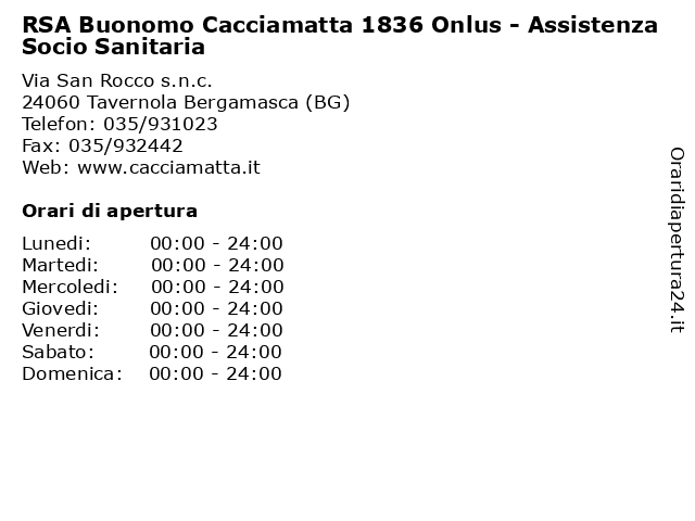 RSA Buonomo Cacciamatta 1836 Onlus - Assistenza Socio Sanitaria a Tavernola Bergamasca (BG): indirizzo e orari di apertura