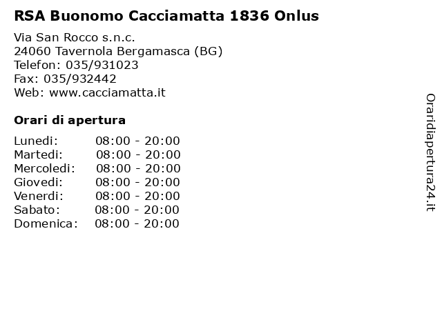 RSA Buonomo Cacciamatta 1836 Onlus a Tavernola Bergamasca (BG): indirizzo e orari di apertura