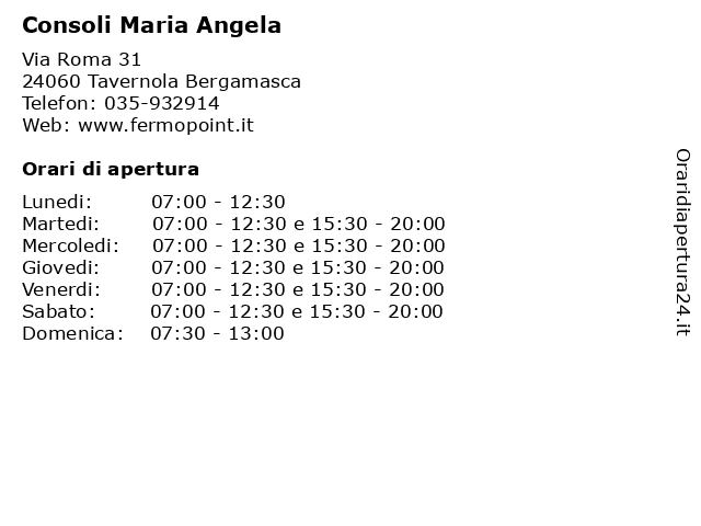 Consoli Maria Angela a Tavernola Bergamasca: indirizzo e orari di apertura