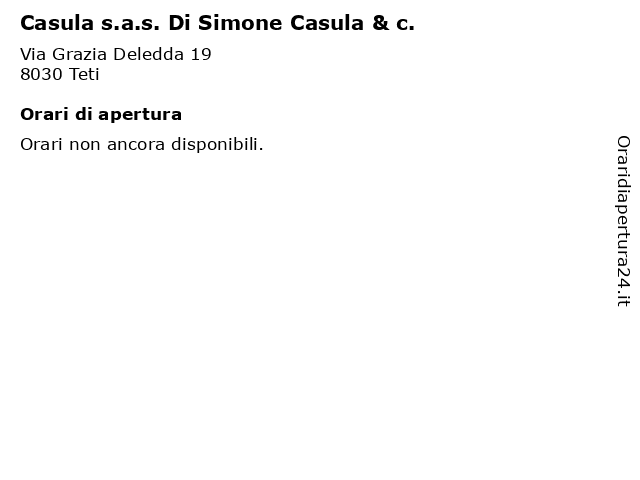 Casula s.a.s. Di Simone Casula & c. a Teti: indirizzo e orari di apertura