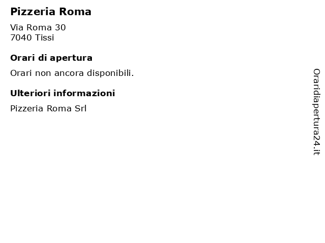 Pizzeria Roma a Tissi: indirizzo e orari di apertura