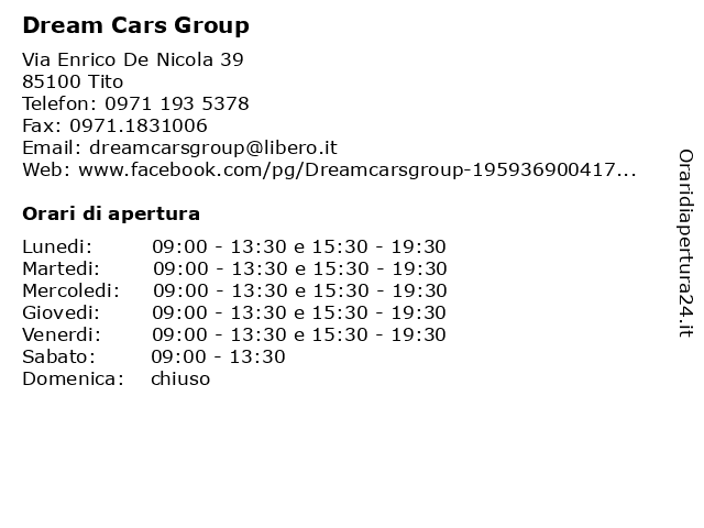 Dream Cars Group a Tito: indirizzo e orari di apertura