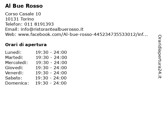 Al Bue Rosso a Torino: indirizzo e orari di apertura