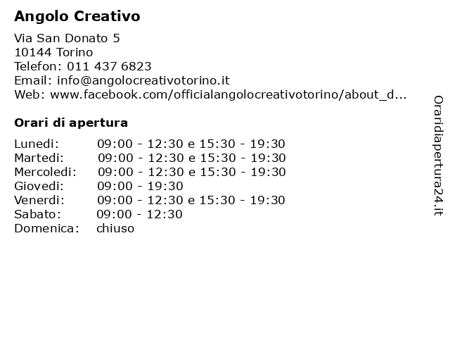 Angolo Creativo a Torino: indirizzo e orari di apertura