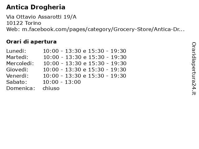 Antica Drogheria a Torino: indirizzo e orari di apertura