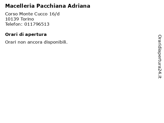 Macelleria Pacchiana Adriana a Torino: indirizzo e orari di apertura