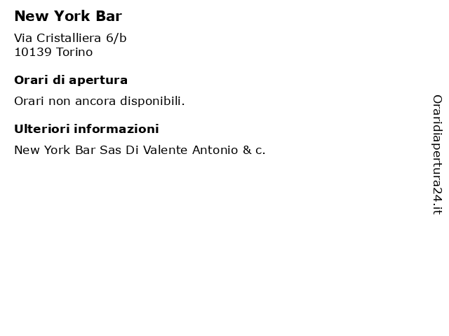 New York Bar a Torino: indirizzo e orari di apertura
