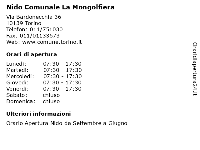 Nido Comunale La Mongolfiera a Torino: indirizzo e orari di apertura