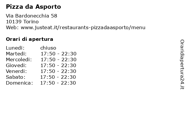 Pizza da Asporto a Torino: indirizzo e orari di apertura