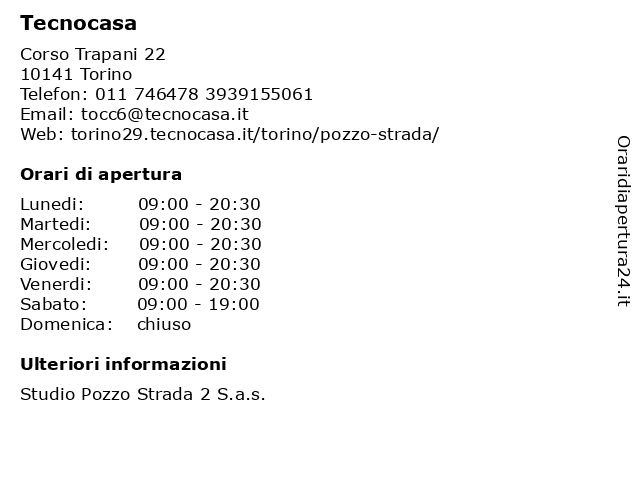 Tecnocasa a Torino: indirizzo e orari di apertura