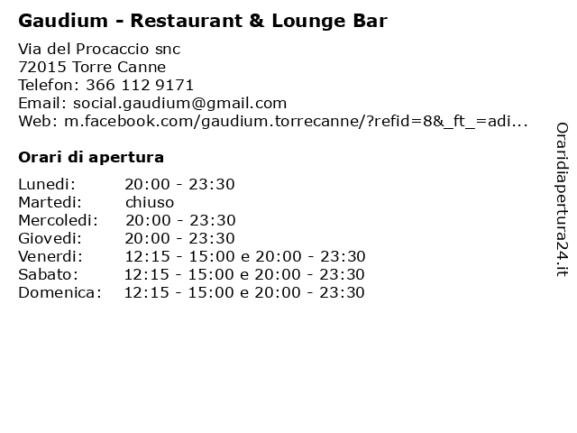 GAUDIUM - RESTAURANT & LOUNGE BAR, Torre Canne - Restaurant